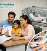 Doctor explaining allergy test results while allergy testing and HBOT therapy are provided at KiMi Health Hub in Jaipur.